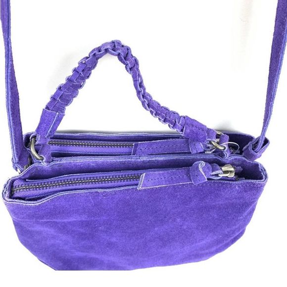 Free People Handbags - NWOT Free People Cody Crossbody Handbag Purple
Suede Double Zip Purse Bag $78.